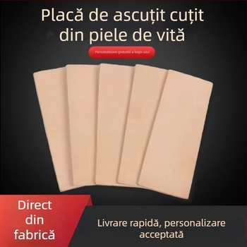Placă de ascuțit din piele, cu două fețe, pentru bucătărie