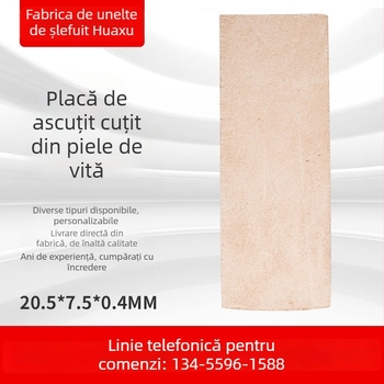 Placă de ascuțit din piele, cu două fețe, pentru bucătărie