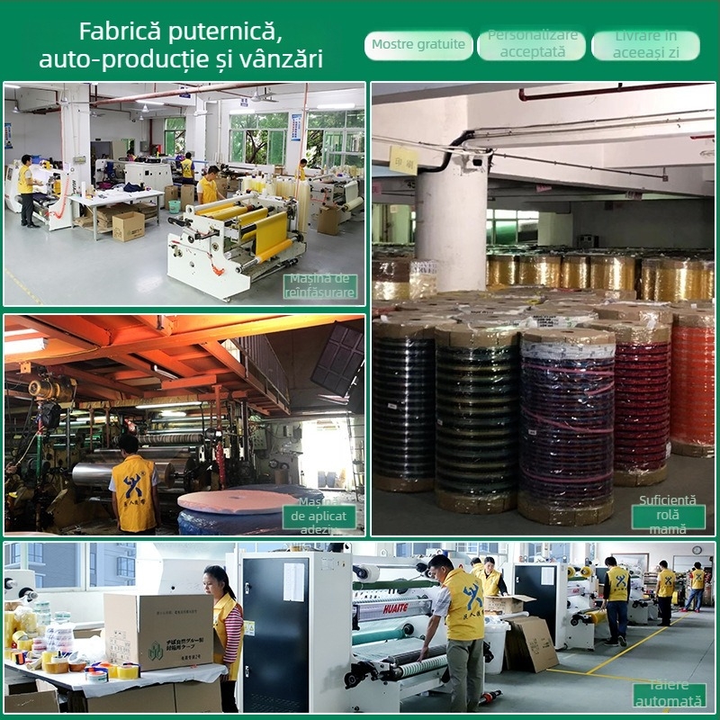 Bandă de ambalare de 4,5 cm, role mari – bej și transparent, pentru sigilarea coletelor