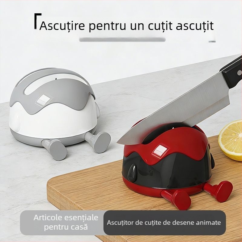 Ascuțitor cu ventuză, formă sferică, pentru cuțite de bucătărie și foarfece, unelte din oțel dur, nou, ascuțire rapidă