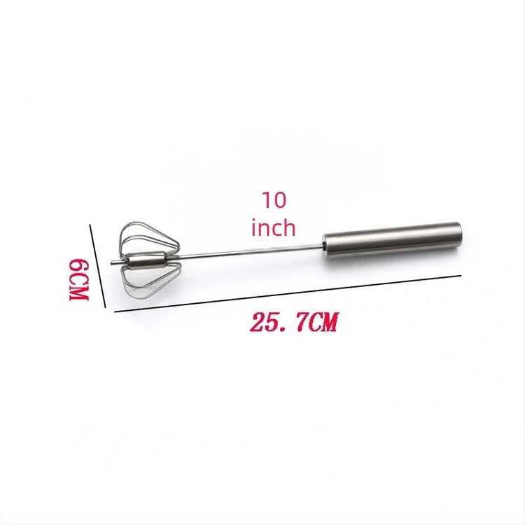 Bețișor de amestecat ouă din oțel inoxidabil, manual, cu cap rotativ, instrument de bucătărie pentru coacere, disponibil în dimensiuni de 10, 12 sau 14 inch