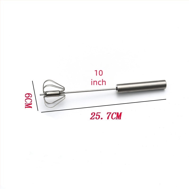 Bețișor de amestecat ouă din oțel inoxidabil, manual, cu cap rotativ, instrument de bucătărie pentru coacere, disponibil în dimensiuni de 10, 12 sau 14 inch