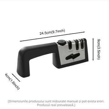Ascuțitor de cuțite pentru uz casnic, cu trei canale, cu diamant, fără montaj, pentru cuțite de bucătărie, model nou 2025