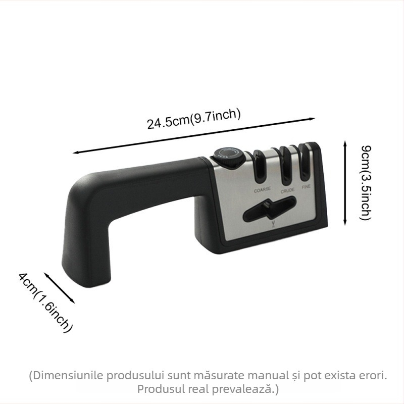 Ascuțitor de cuțite pentru uz casnic, cu trei canale, cu diamant, fără montaj, pentru cuțite de bucătărie, model nou 2025