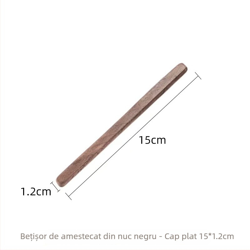 Bețișor din lemn de nuc negru pentru cafea, lingură de amestec pentru iaurt și ovăz cu miere, umpluturi delicate, gem și spatulă pentru unt.