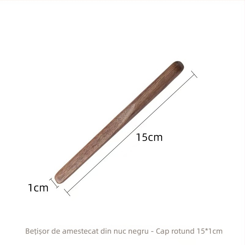 Bețișor din lemn de nuc negru pentru cafea, lingură de amestec pentru iaurt și ovăz cu miere, umpluturi delicate, gem și spatulă pentru unt.
