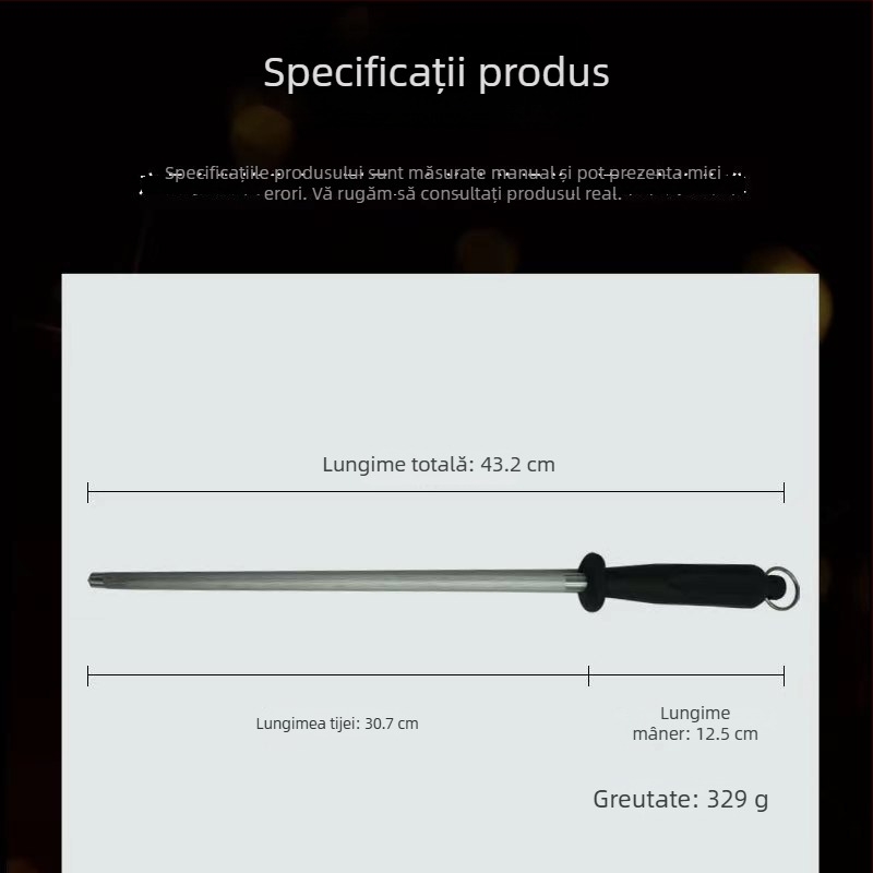 Baston pentru ascuțit cuțite din oțel inoxidabil, mâner cu inel, piatră de ascuțit, instrument de bucătărie portabil
