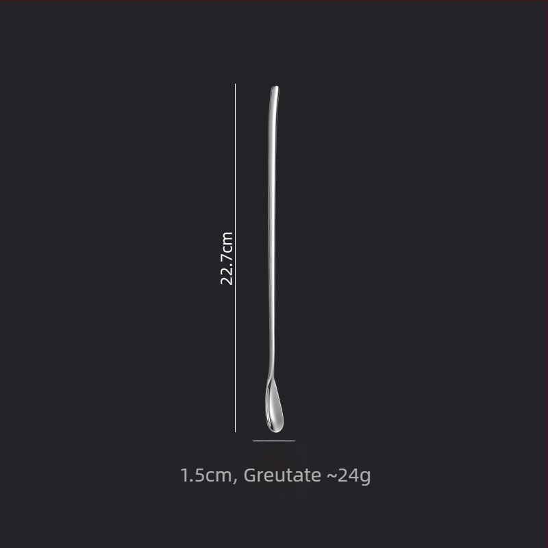 Lingură de amestec din oțel inoxidabil 316L, mâner lung – pentru cocktailuri, gheață, cafea, miere și desert, clasă alimentară
