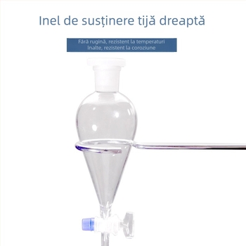 Suport de laborator din fier cu trei inele pentru sticle și flacon de separare, dimensiune mică, cu inel superior
