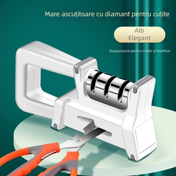 Acuțitor ceramic pentru cuțite, manual, mare, cu funcții multiple pentru bucătărie