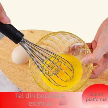 Bețișor pentru ouă din oțel inoxidabil, mâner TPR, 12 inch