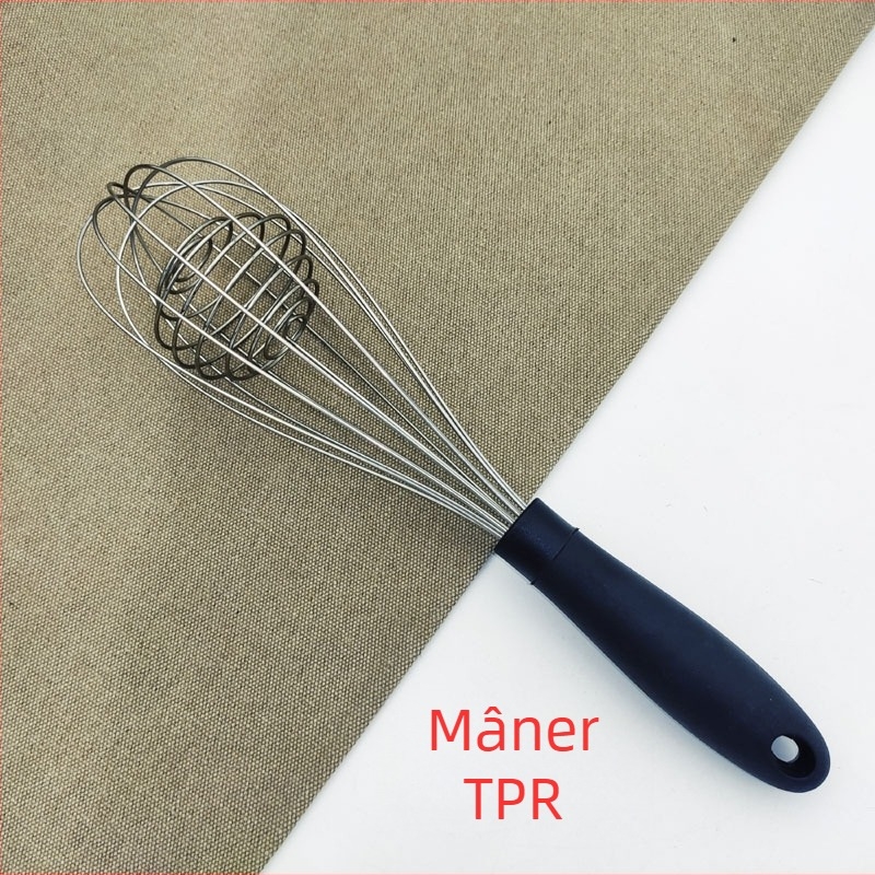 Bețișor pentru ouă din oțel inoxidabil, mâner TPR, 12 inch