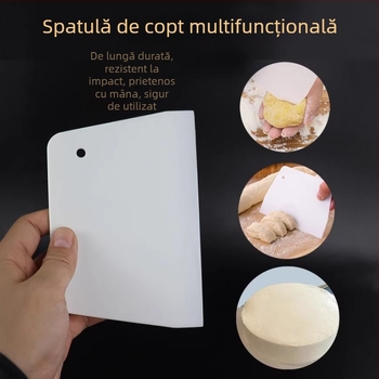 Spatulă din plastic pentru coacere, mare, în formă trapezoidală, pentru creme de tort, ciocolată și foi de orez