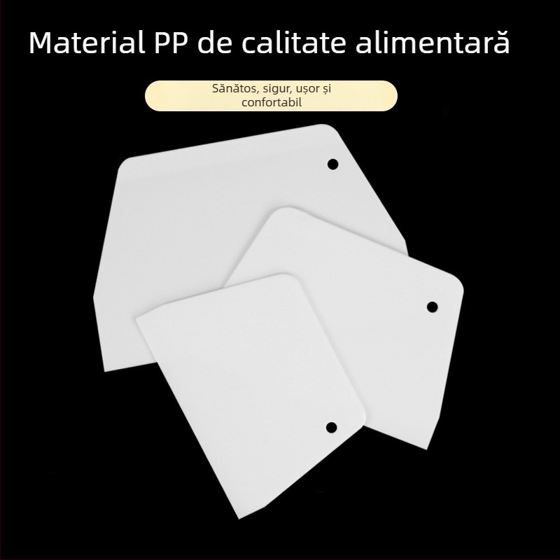 Spatulă din plastic pentru coacere, mare, în formă trapezoidală, pentru creme de tort, ciocolată și foi de orez