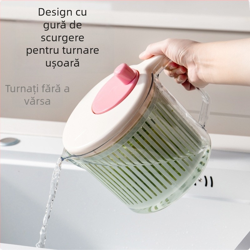 Dehidrator manual pentru legume și fructe, usucător de salată, cu mâner, capacitate mare