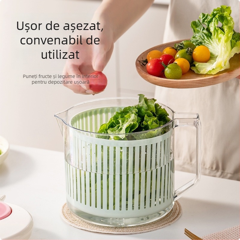Dehidrator manual pentru legume și fructe, usucător de salată, cu mâner, capacitate mare
