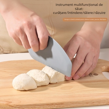 Tăietor din silicon pentru aluat și unelte de copt cu scară de măsurare, tăietor pentru făină, spatulă pentru cremă de tort