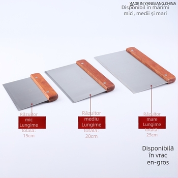 Spatulă pentru aluat cu mâner din lemn, spatulă pentru tăiței de orez, pentru aluat, făină, coacere nugat și gătire la grătar