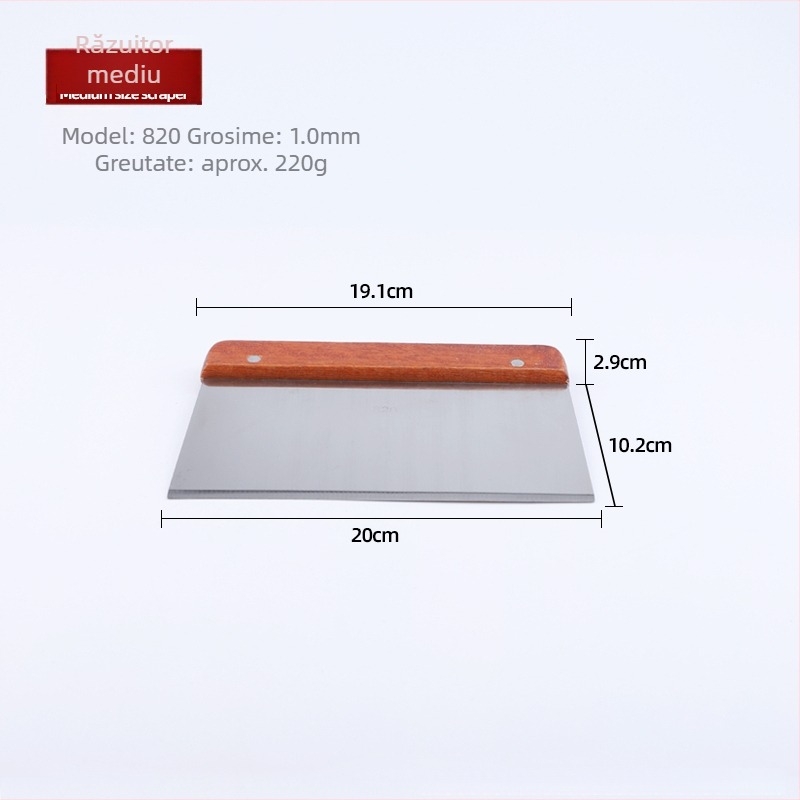 Spatulă pentru aluat cu mâner din lemn, spatulă pentru tăiței de orez, pentru aluat, făină, coacere nugat și gătire la grătar