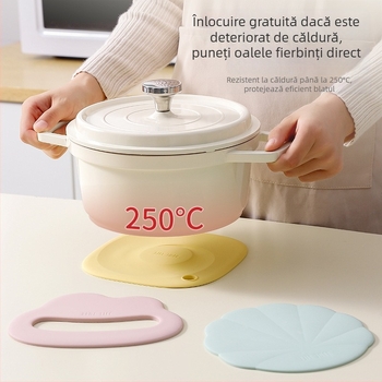 Covor din silicon izolaț termic pentru masă — pentru farfurii, oale, cești și boluri, senzație premium, protecție împotriva arsurilor, rezistent la temperaturi înalte