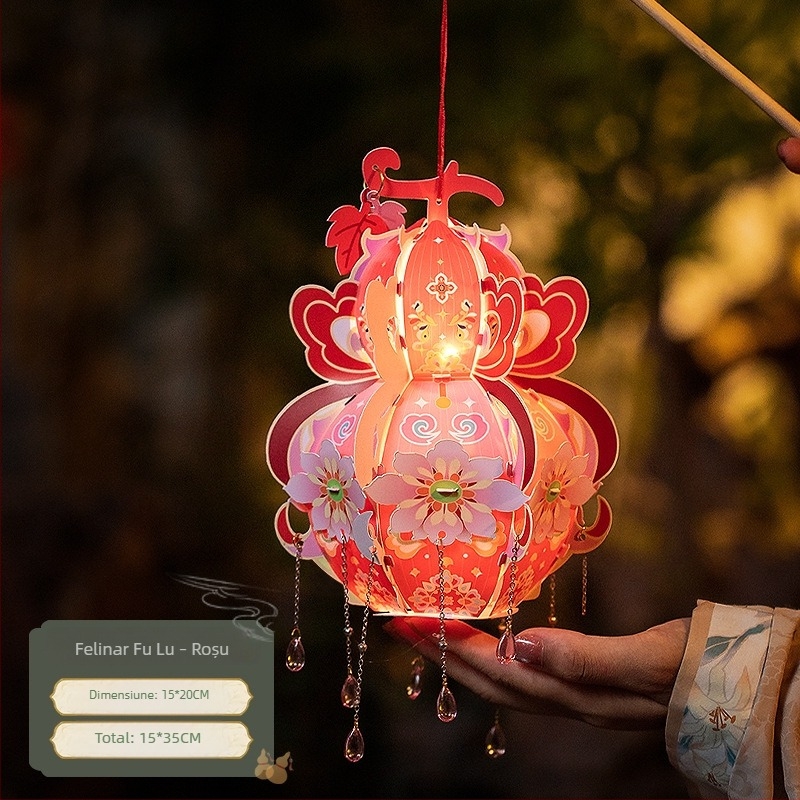 Felinare din dovleac pentru Festivalul de la mijlocul toamnei, materiale DIY pentru copii, felinare portabile luminoase în stil antic de palat