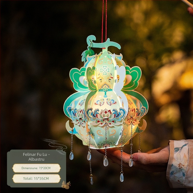 Felinare din dovleac pentru Festivalul de la mijlocul toamnei, materiale DIY pentru copii, felinare portabile luminoase în stil antic de palat