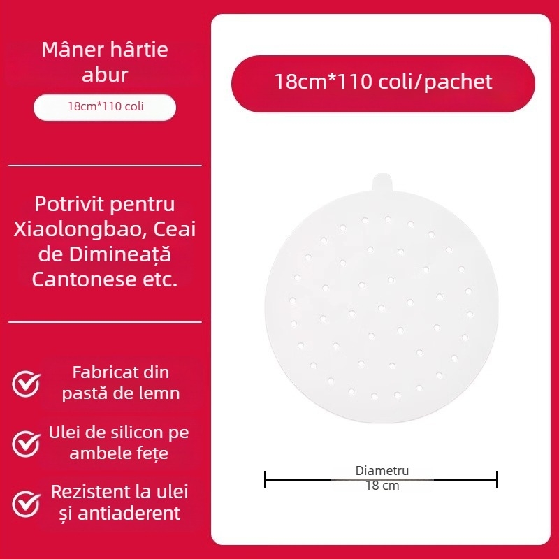 Hârtie de abur din silicon, de unică folosință, antiaderentă, pentru uz casnic