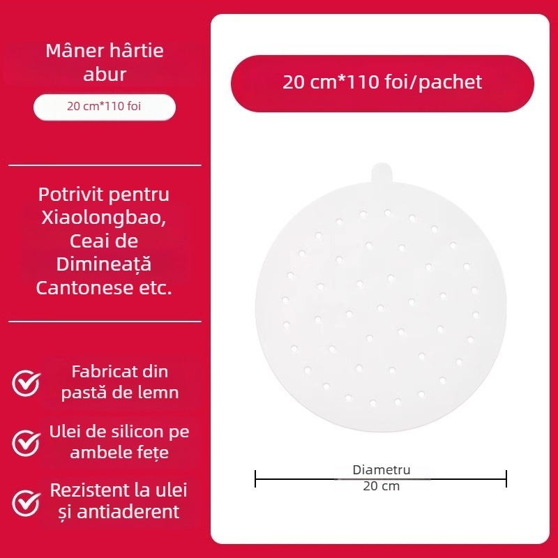Hârtie de abur din silicon, de unică folosință, antiaderentă, pentru uz casnic