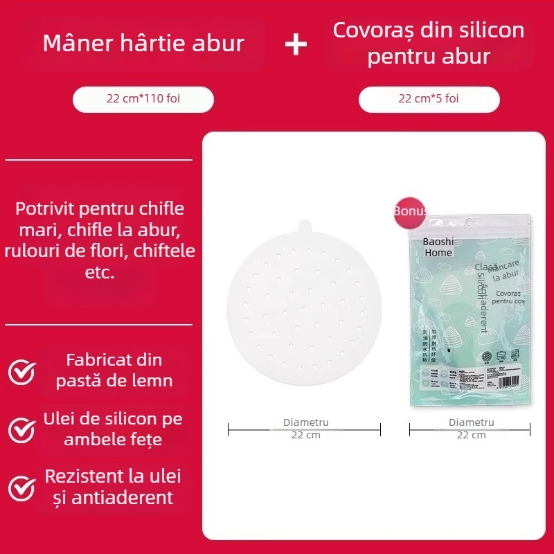 Hârtie de abur din silicon, de unică folosință, antiaderentă, pentru uz casnic