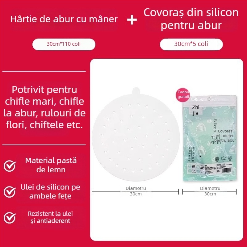 Hârtie de abur din silicon, de unică folosință, antiaderentă, pentru uz casnic