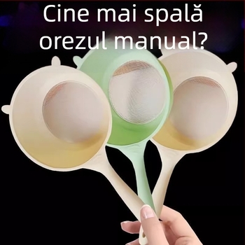 Sită în formă de urs pentru spălarea orezului, legumelor și fructelor, cu găuri fine, culoare albastră