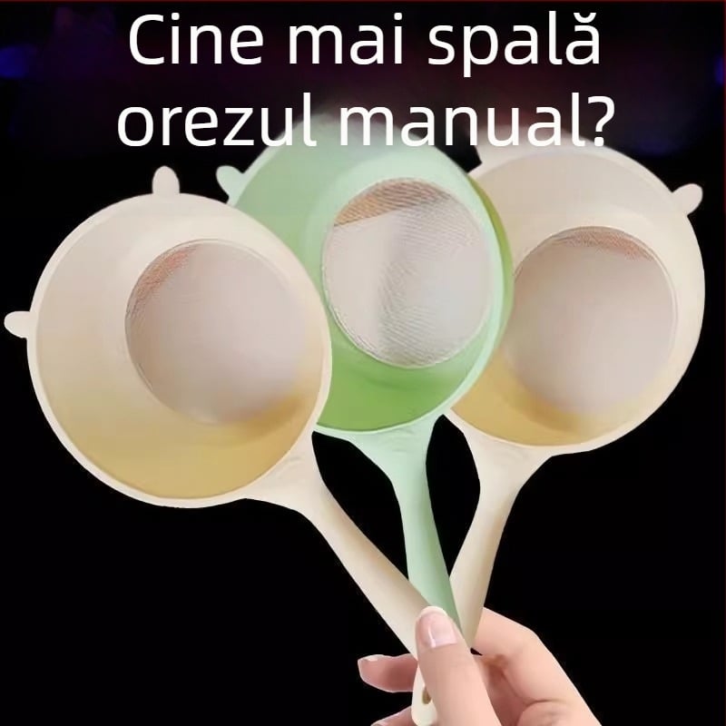 Sită în formă de urs pentru spălarea orezului, legumelor și fructelor, cu găuri fine, culoare albastră