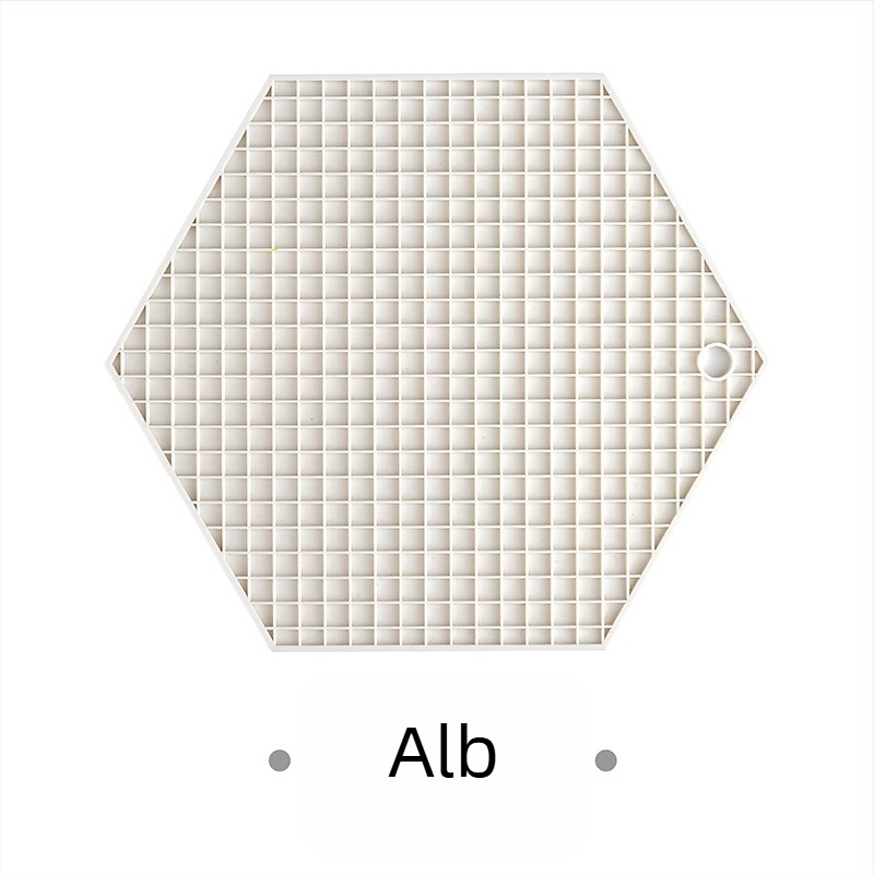 Suport din silicon hexagonal pentru masă, rezistent la căldură, antiaderent; design faguri de miere, covoraș geometric pentru ceai