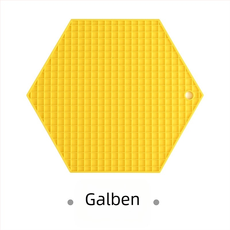 Suport din silicon hexagonal pentru masă, rezistent la căldură, antiaderent; design faguri de miere, covoraș geometric pentru ceai