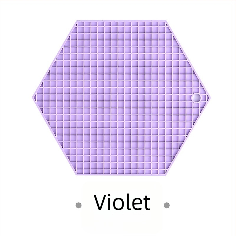 Suport din silicon hexagonal pentru masă, rezistent la căldură, antiaderent; design faguri de miere, covoraș geometric pentru ceai