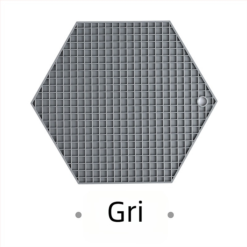 Suport din silicon hexagonal pentru masă, rezistent la căldură, antiaderent; design faguri de miere, covoraș geometric pentru ceai