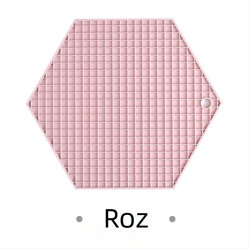 Suport din silicon hexagonal pentru masă, rezistent la căldură, antiaderent; design faguri de miere, covoraș geometric pentru ceai