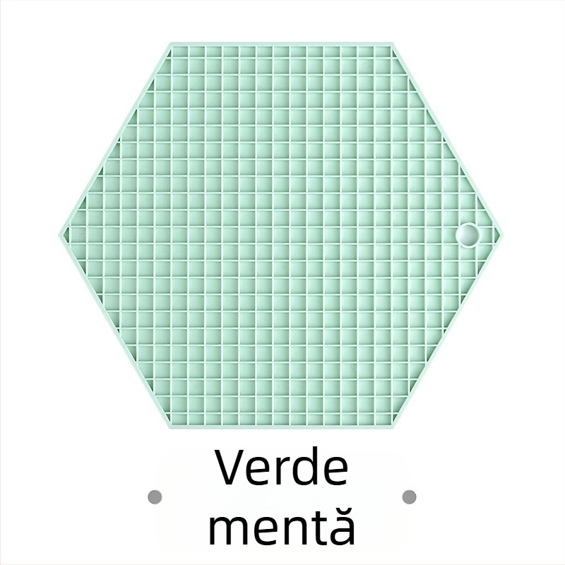 Suport din silicon hexagonal pentru masă, rezistent la căldură, antiaderent; design faguri de miere, covoraș geometric pentru ceai