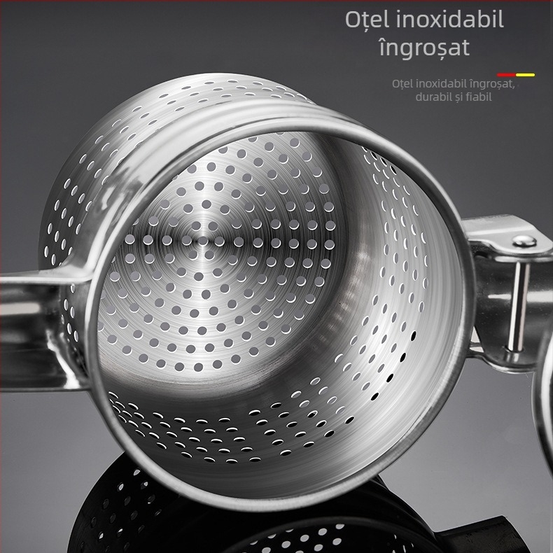 Dispozitiv manual din oțel inoxidabil, ustensilă de bucătărie multifuncțională pentru storcerea sucurilor, zdrobirea cartofilor și deshidratarea fructelor și legumelor