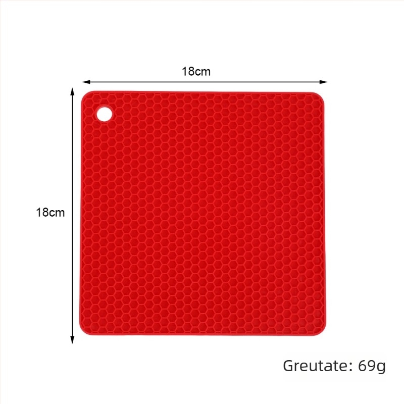 Covoraș circular din silicon cu model faguri de miere, izolație termică, antiderapant și impermeabil; protecție pentru pahare, oale și farfurii