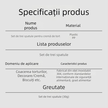 Set de trei unelte pentru decorarea torturilor – spatulă pentru cremă