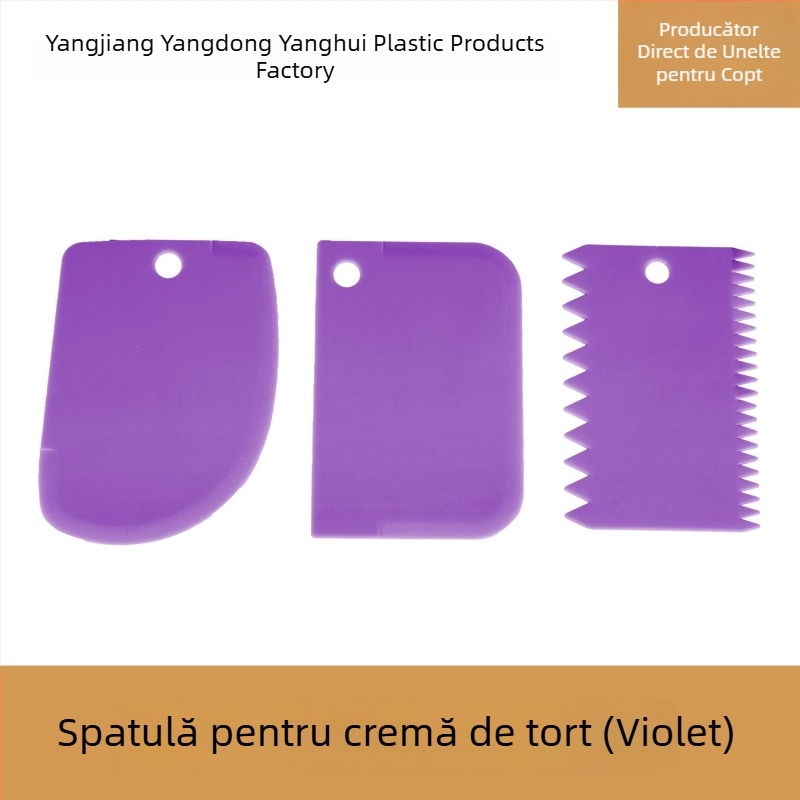 Set de trei unelte pentru decorarea torturilor – spatulă pentru cremă