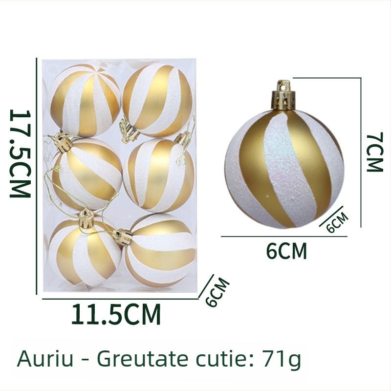 Ornament spiral pentru bradul de Crăciun – minge decorativă pictată