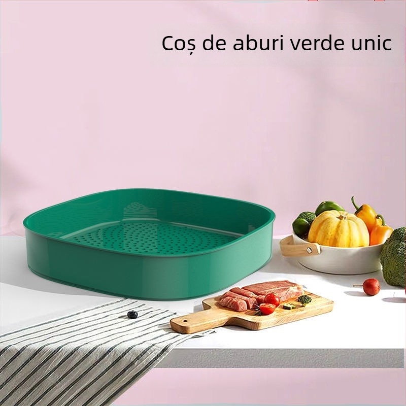 Cutie de aburi pentru microunde cu capac, coș de abur transparent de calitate alimentară, pentru uz casnic, aparat multifuncțional pentru încălzirea meselor