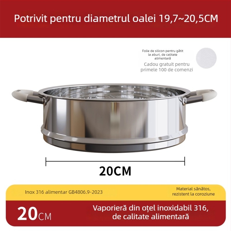 Grilă de aburi din oțel inoxidabil 316, clasă alimentară, suport universal pentru oală de lapte, tavă de abur înălțată și îngroșată