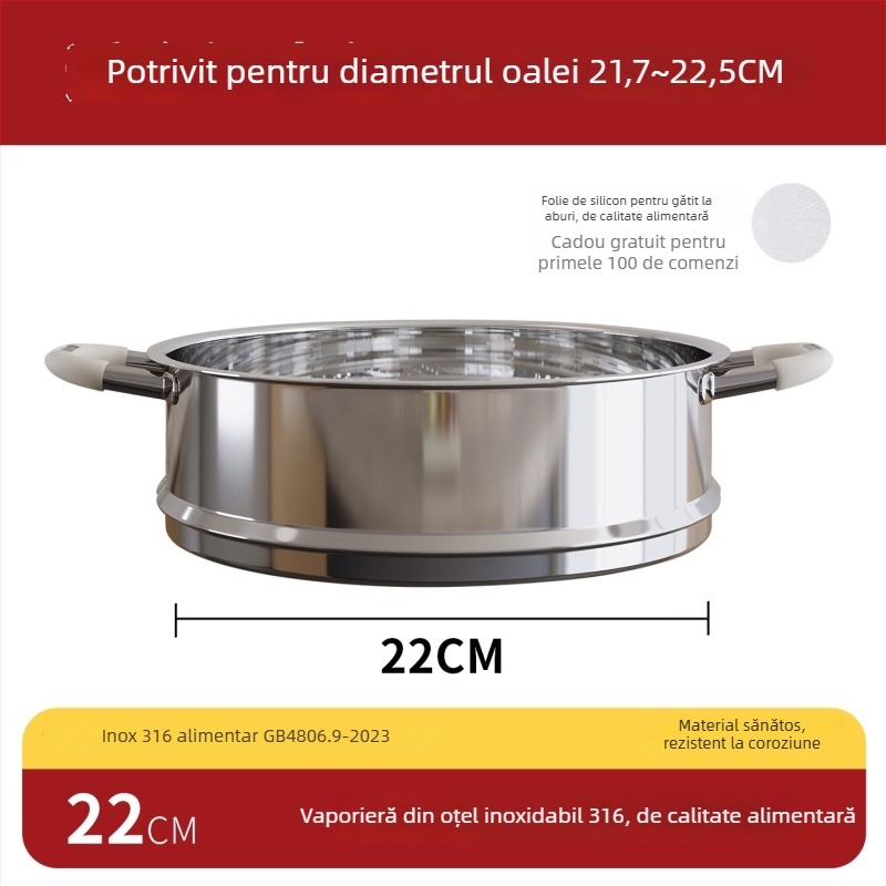Grilă de aburi din oțel inoxidabil 316, clasă alimentară, suport universal pentru oală de lapte, tavă de abur înălțată și îngroșată