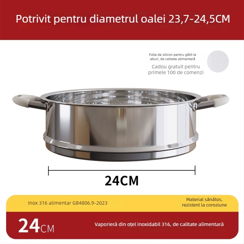 Grilă de aburi din oțel inoxidabil 316, clasă alimentară, suport universal pentru oală de lapte, tavă de abur înălțată și îngroșată