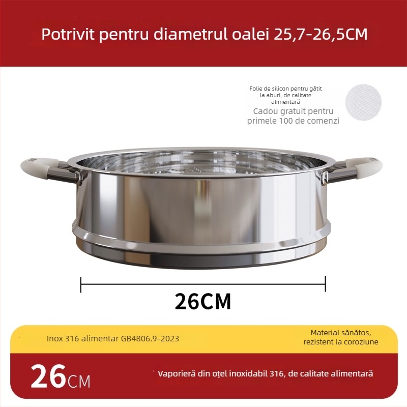 Grilă de aburi din oțel inoxidabil 316, clasă alimentară, suport universal pentru oală de lapte, tavă de abur înălțată și îngroșată