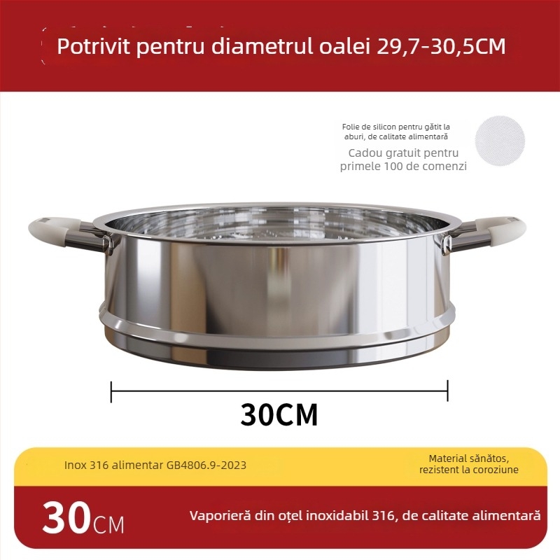 Grilă de aburi din oțel inoxidabil 316, clasă alimentară, suport universal pentru oală de lapte, tavă de abur înălțată și îngroșată