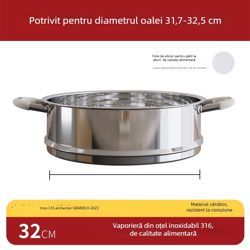 Grilă de aburi din oțel inoxidabil 316, clasă alimentară, suport universal pentru oală de lapte, tavă de abur înălțată și îngroșată